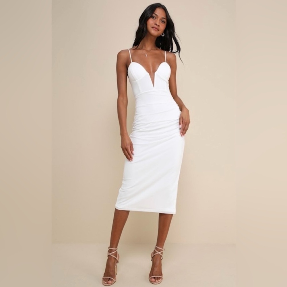 Lulus Elegant White Strapless Dress